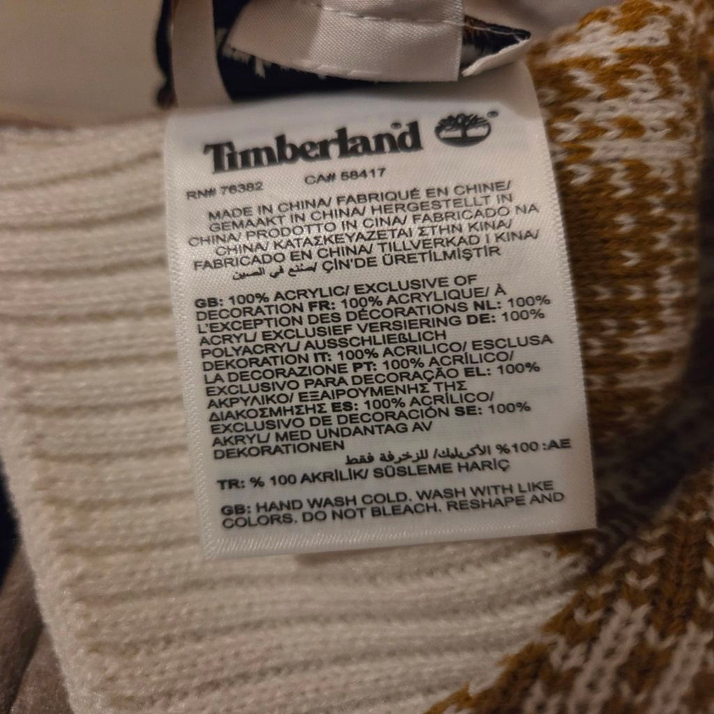 Timberland 100% Acrylic cream and brown plaid scarf - Picture 12 of 12